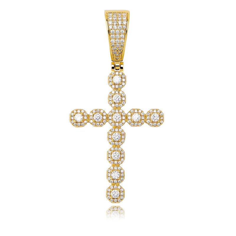 Retro Africa USA Jesus Crystal Cross Pendant Hardness Micro Setting Creative Personal Youthful Chopper Cross Pendant