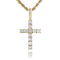 Wholesale Fine 925 Sterling Silver CZ Zircon Pendant Necklace Gold-Plated Cross for Men Fashion Accessory for Weddings