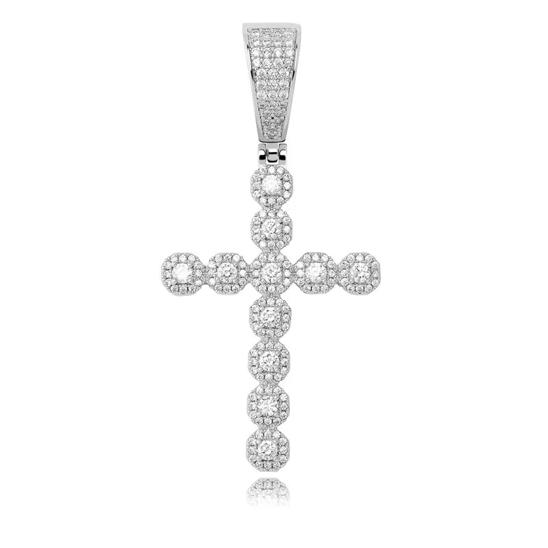 Retro Africa USA Jesus Crystal Cross Pendant Hardness Micro Setting Creative Personal Youthful Chopper Cross Pendant